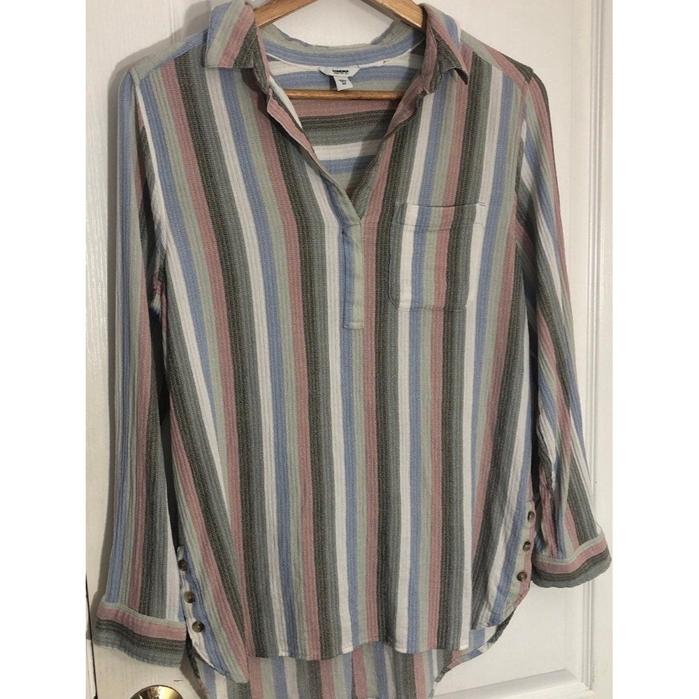 Womens sonoma long sleeve cotton blend top EUC